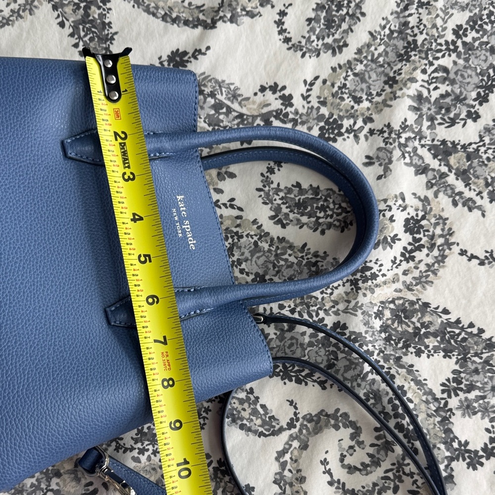 kate spade blue pebbled leather satchel - Picture 12 of 14